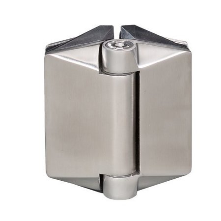 CR LAURENCE Brushed Stainless Glass-To-Glass Mount Polaris 125 Series Soft Close Gate Hinge P0L180125BS